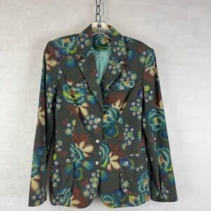 Oilily Floral Tapestry Jacket Blazer Womens EU 38 Made in Morocco